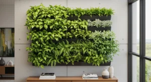 Green wall indoor plants decor