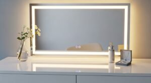 Vanity mirror with built-in lighting for better visibility