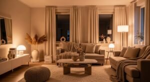 Warm neutral color palette creating a cozy interior