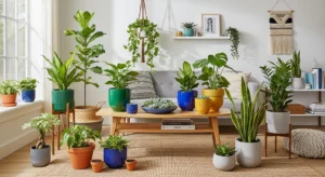 Mixed plant pots decor