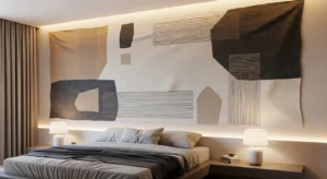 Fabric wall art hanging