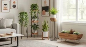 Plant stands living room decor