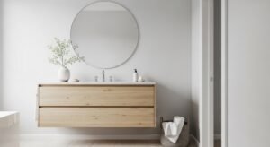 Scandinavian vanity setup with minimal and calm design