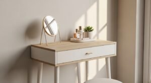 Compact vanity setup ideal for small apartments