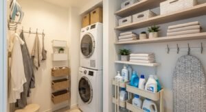 Small laundry room with smart space-saving layout