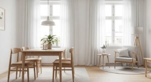 Scandinavian style interior with light and minimal design