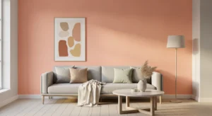 Accent wall with soft neutral color