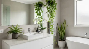 Bathroom plant decor