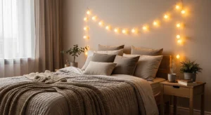 String lights bedroom wall decor