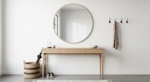Minimal entryway with smart storage and clean design