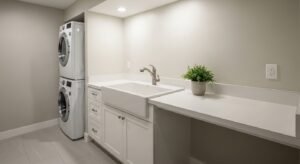 Laundry room with sink and functional utility space