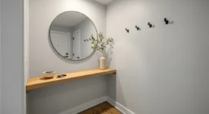 Small entryway setup in apartment