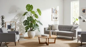 Statement plant living room decor