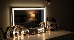 Vanity mirror with LED lighting for a bright setup
