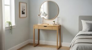 Compact vanity designed for small bedroom spaces