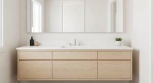 Minimal vanity with hidden storage for a clean look