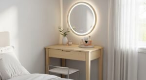 Corner vanity designed for small space optimization