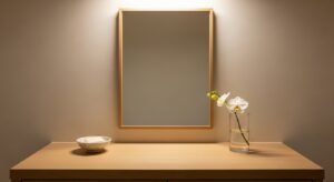 Minimalist vanity with clean and simple design