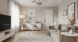 Neutral color palette creating calm apartment interior