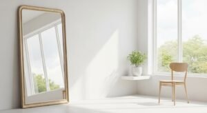 Mirror reflecting natural light to brighten the room