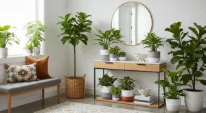 Entryway plant decor
