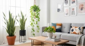 Houseplants modern living room decor ideas