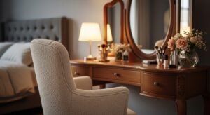 Vanity with comfortable chair instead of stool