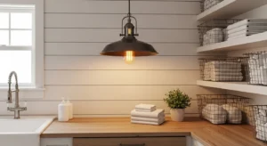 Vintage lighting laundry room