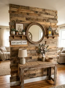 Wood pallet used for wall decor