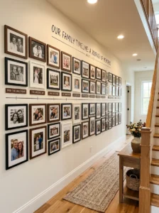 Timeline photo wall showing memories in order