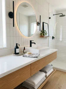 Simple intentional decor in a modern bathroom