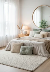 Soft neutral color palette in cute room