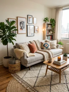 Layered textures in modern apartment design