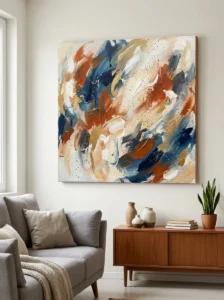 Hand-painted abstract canvas art for modern wall decor