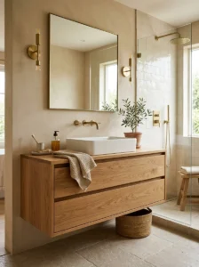 Wall hooks for towels in small bathroom