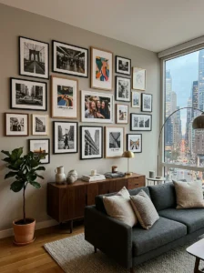 Gallery wall in NYC apartment