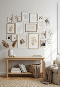 Small gallery wall in cute room setup