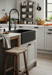 Modern and vintage kitchen decor mix