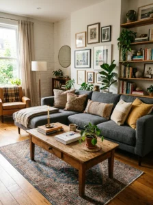 Long curtains making living room feel taller