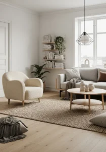 Soft textures balancing Scandinavian minimalism