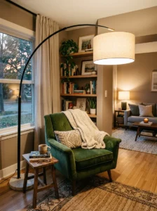 Statement floor lamp in modern living room