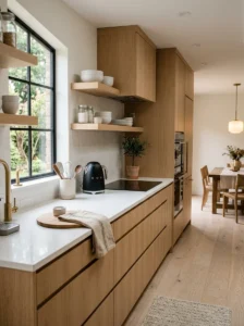 Minimal appliances creating clutter-free kitchen counters