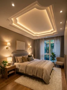 Minimal POP ceiling design for a small modern room