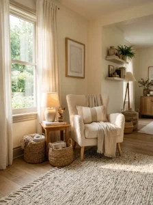 Layered textures in a warm transitional home interior