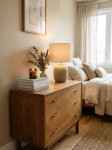 Minimal decor styling on restored secondhand furniture