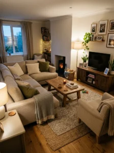 Practical furniture finishes styled in a cozy family home