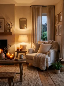 Warm seasonal lighting creating a cozy home atmosphere