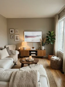 TV placed on the shortest wall in a rectangular living room