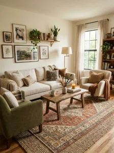 Accent chairs placed across from sofa in a cozy living room