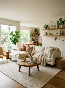 Airy sofa layout in an open concept home